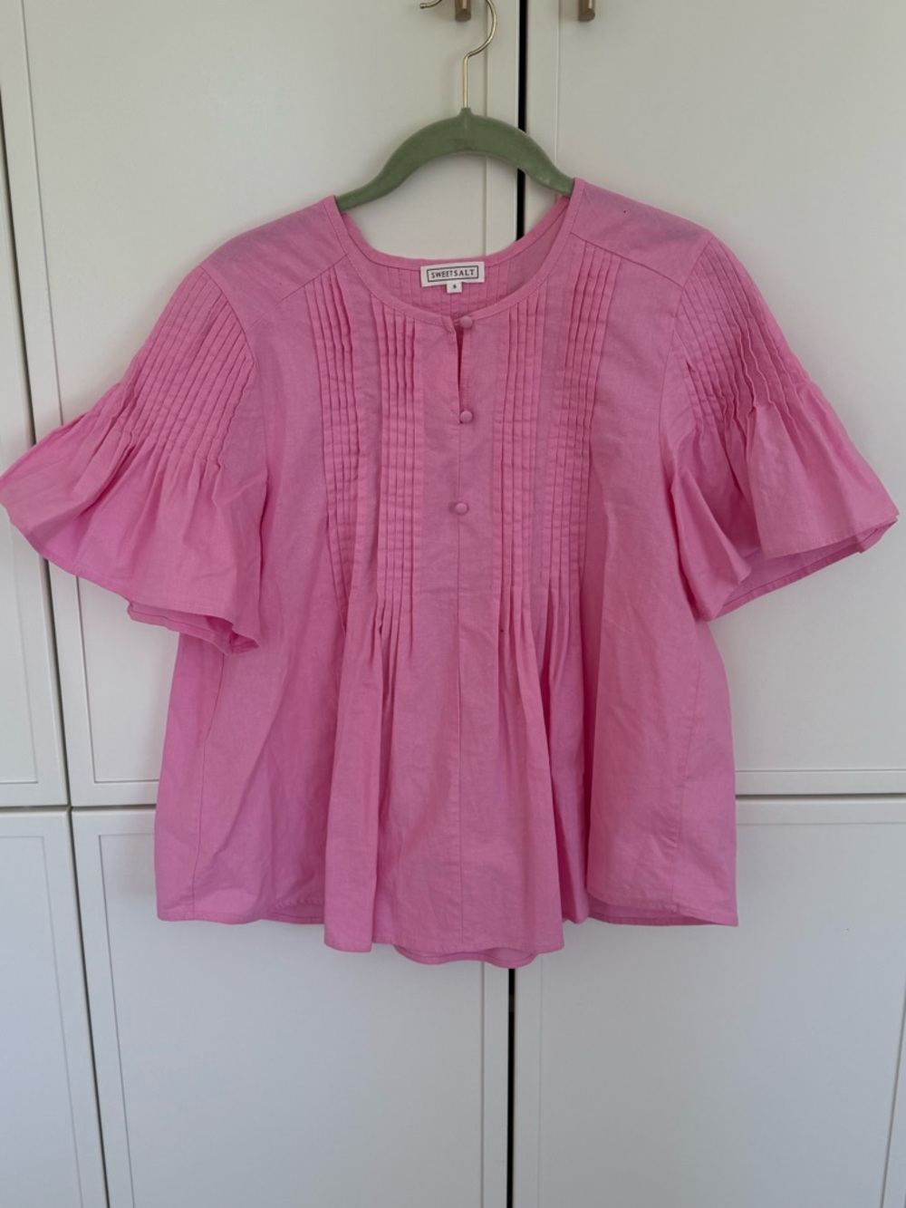 Sweet Salt Clothing Pleated Pink Blouse - Picture 2 of 4